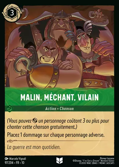 Malin, méchant, vilain