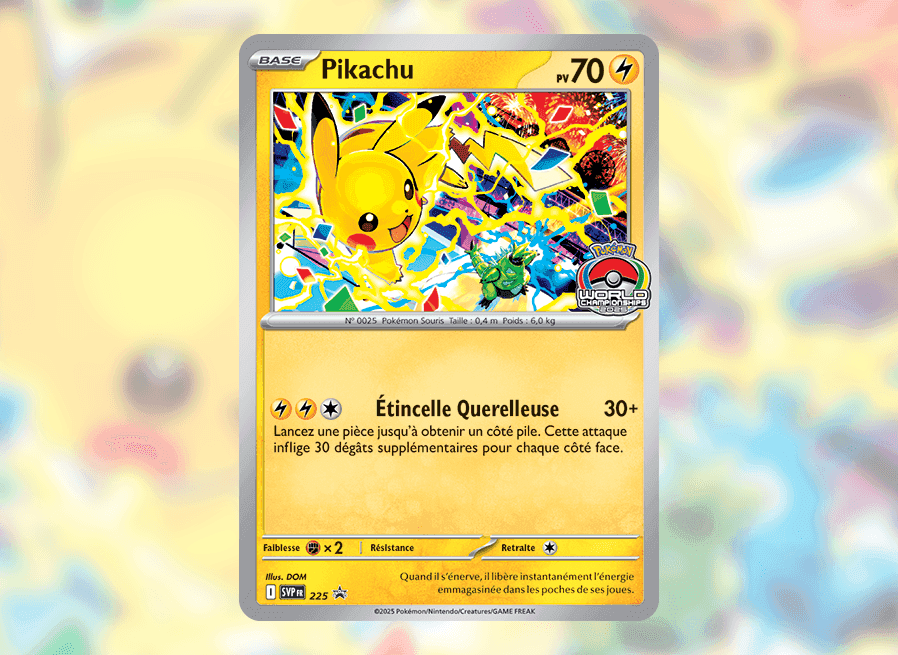 Carte promo Pikachu Worlds 2025