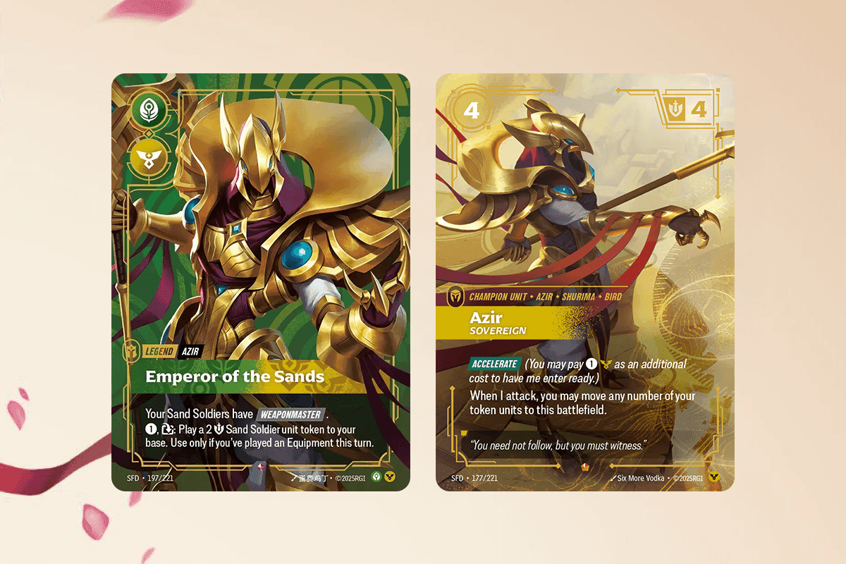 Comment jouer Azir, Emperor of the Sands dans Riftbound Spiritforged