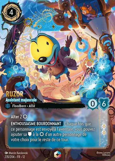 Ruzor, Assistant majuscule